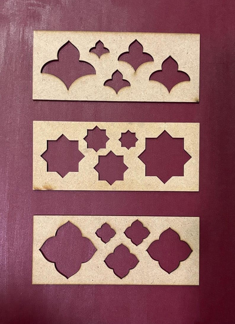 Mandala Art Stencils Set – 12 Unique Shapes in Different Sizes | MDF Stencil Kit for Dot