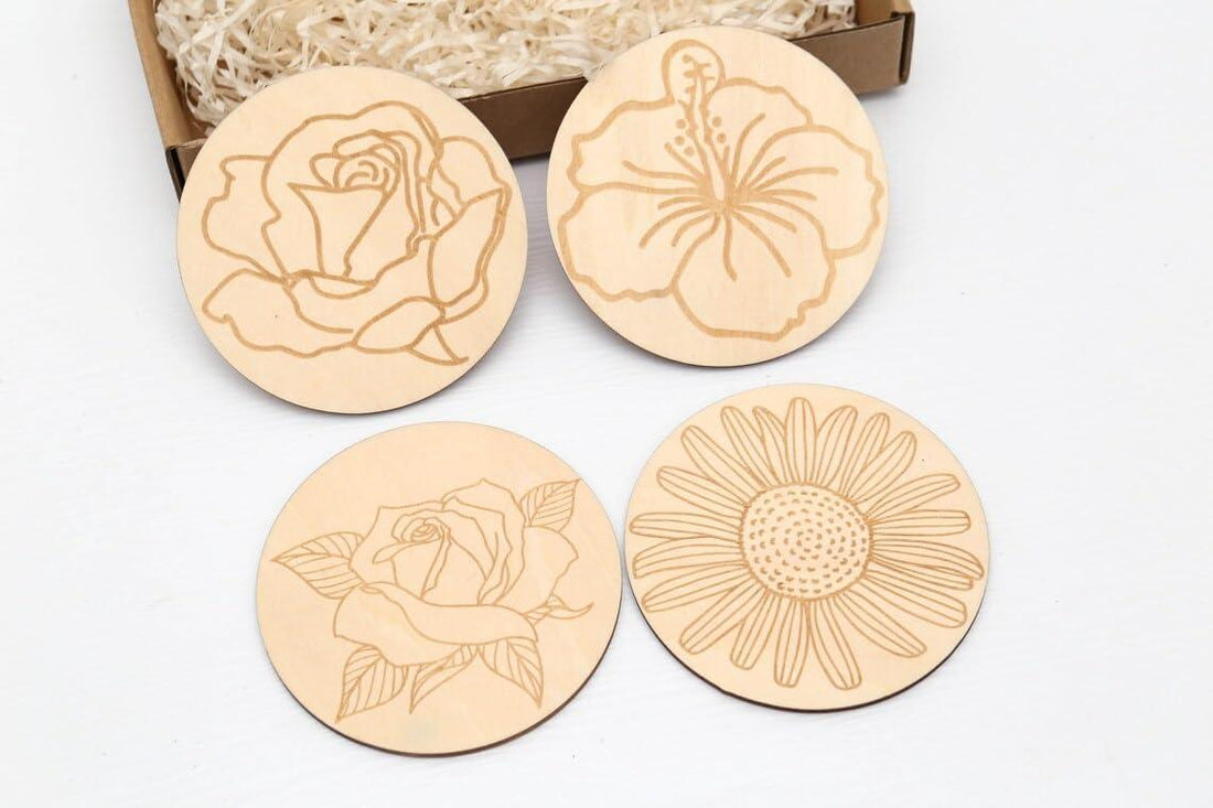 Haoser Wooden Flower Painting kit, Wooden Coaster Paint Kits for Adults Kids, DIY Kit for Birthday Gift, Wooden Mandala Painting Kit | Tea Coasters Art and Craft Kit for Kid Coaster DIY Kit Set - Haoser