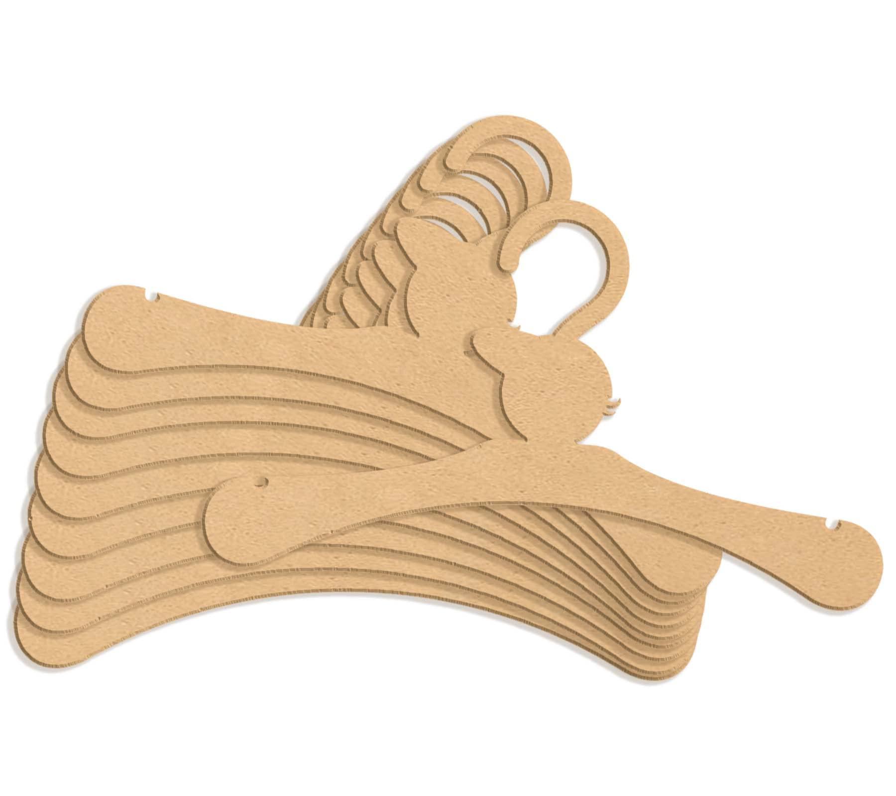 Haoser Kids Clothes Hanger, Solid MDF Garment 10 inch Hangers with Non Slip Bar for Kids - Haoser