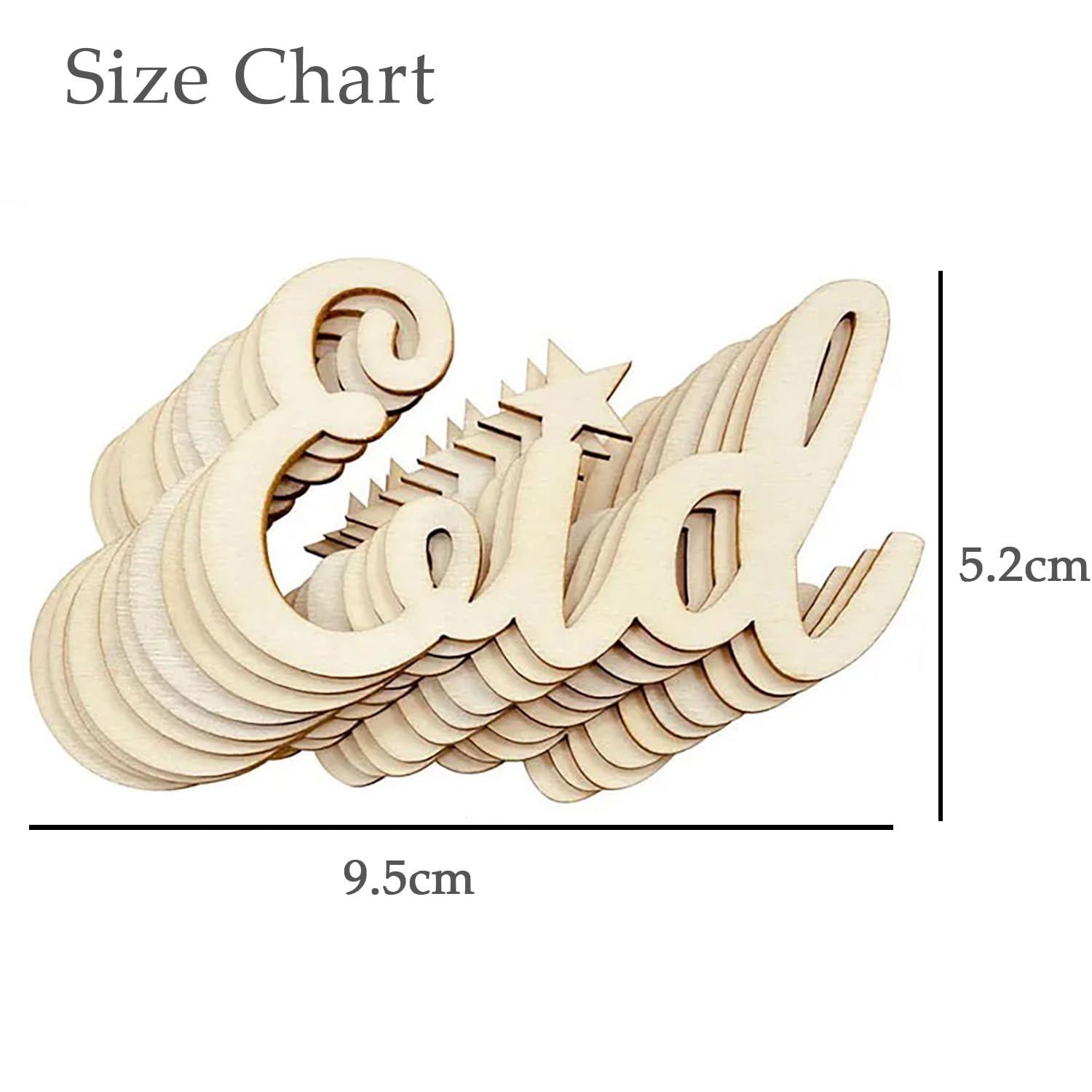 Haoser Set of 10 Eid Special Wooden Pendants, Islamic Festival Decorations, Crescent Moon and Star Design, Handcrafted Eid Mubarak Gifts, Wooden Eid Ornaments, Ramadan and Eid Home Decor - Haoser
