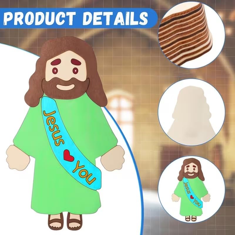 12 Pcs Wooden Figurine Set – Hand-Painted Style Mixed Color Wooden Figures for Crafts