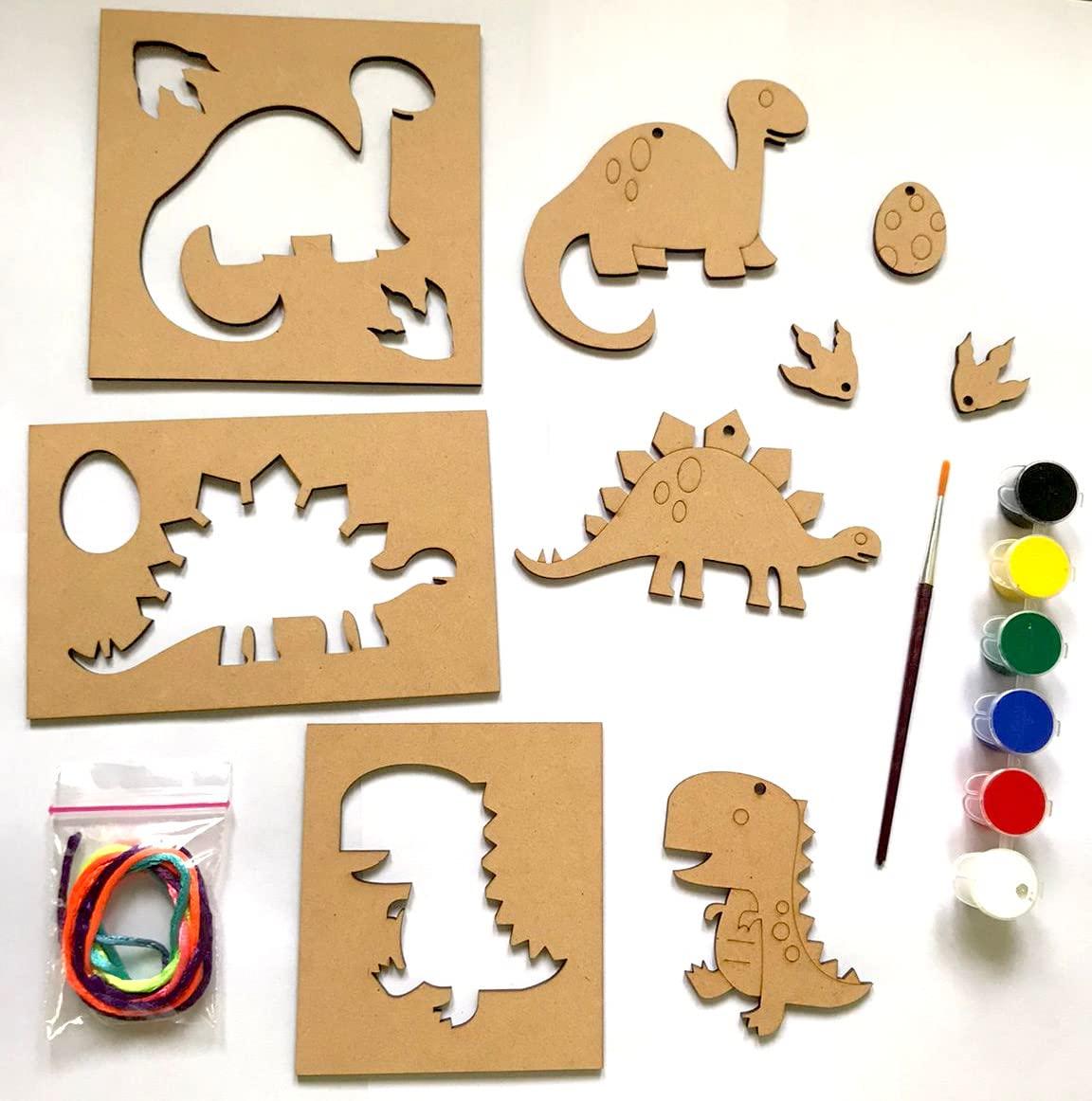 The brown box Dinosaur Painting Kit for Kids,Arts and Crafts for Kids Ages 6-8, 8-12,Gifts for Boys and Girls,Hobby kit,DIY Activity Kit,Art Kit (Dinosaur),Educational Toys for Kids,MDF Cutouts - Haoser