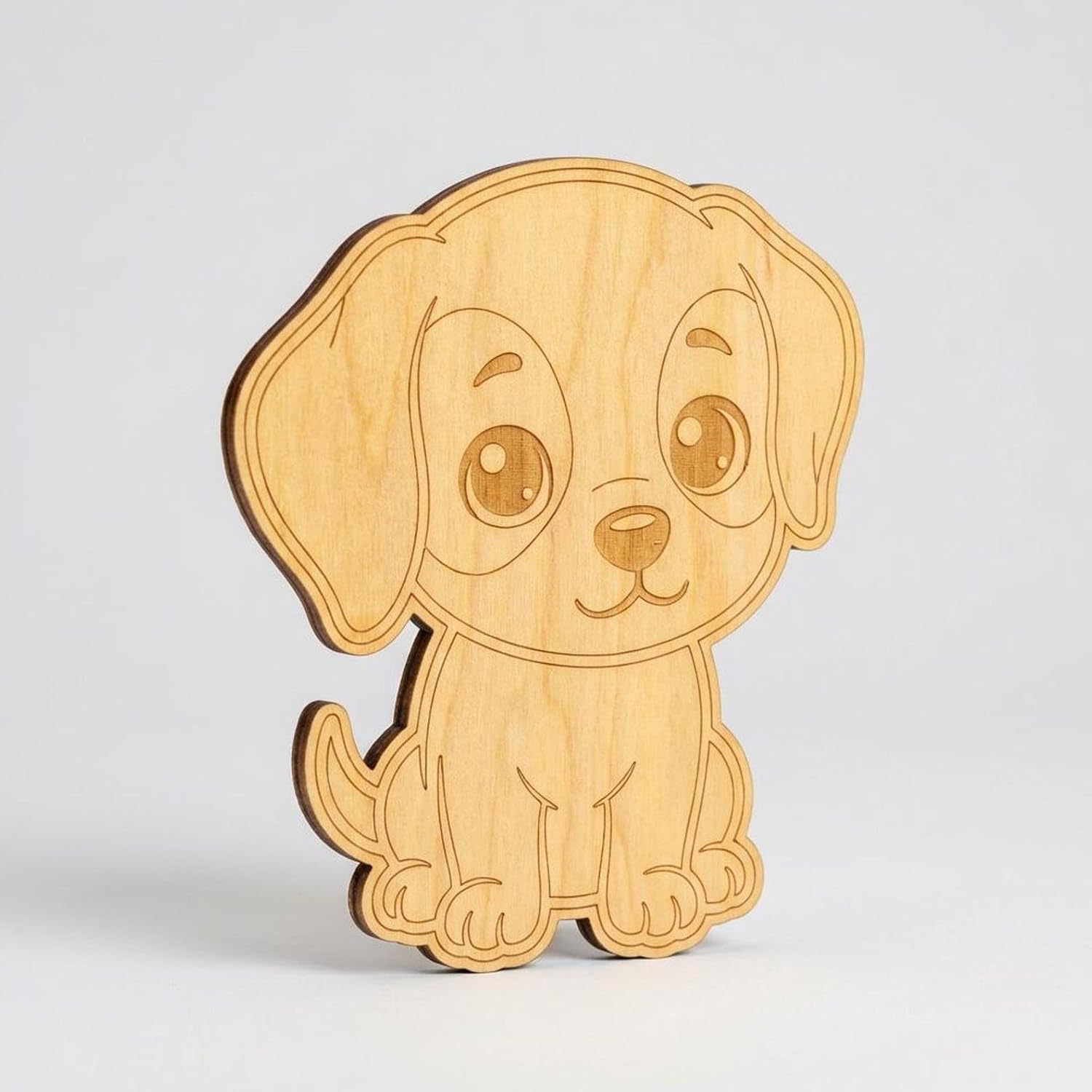 Set of 12 Wooden Puppy Craft Blanks | 4 Inch MDF Dog Cutouts