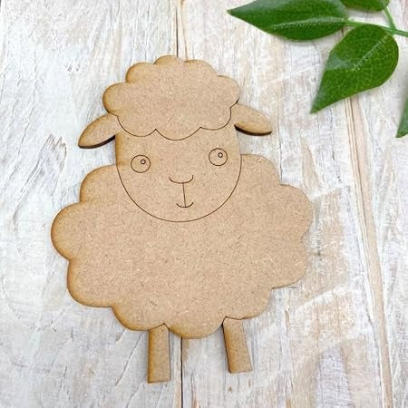 DIY MDF Craft Shapes, Wooden Lamb Embellishm, Easter Decorations, Unfinished Ornamentsa for Craft, Home Decor Itmas, 4 Inch