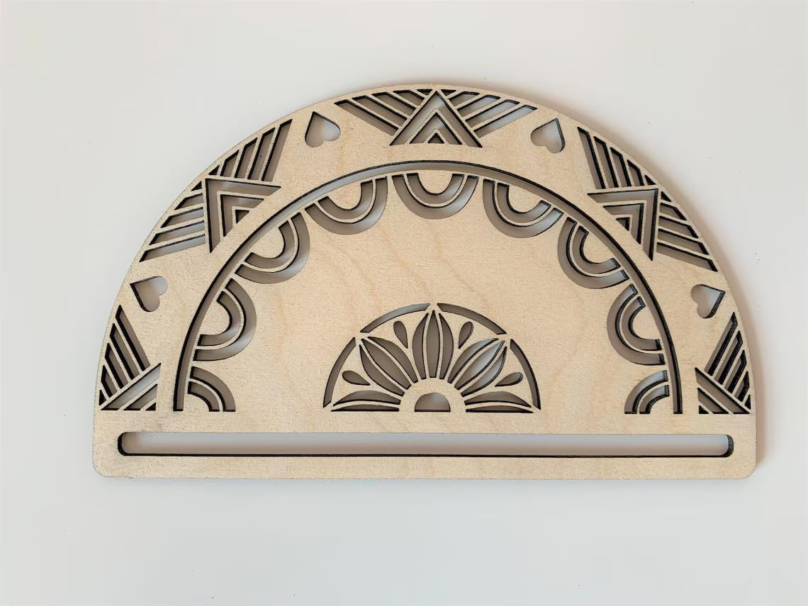 Wooden MDF Macrame Wall Hanging Base | Pack of 7 Unique Designs | Macramé Blanks for DIY Crafts & Home Decor | Size 6x4 inch | Wall Art & Hanging