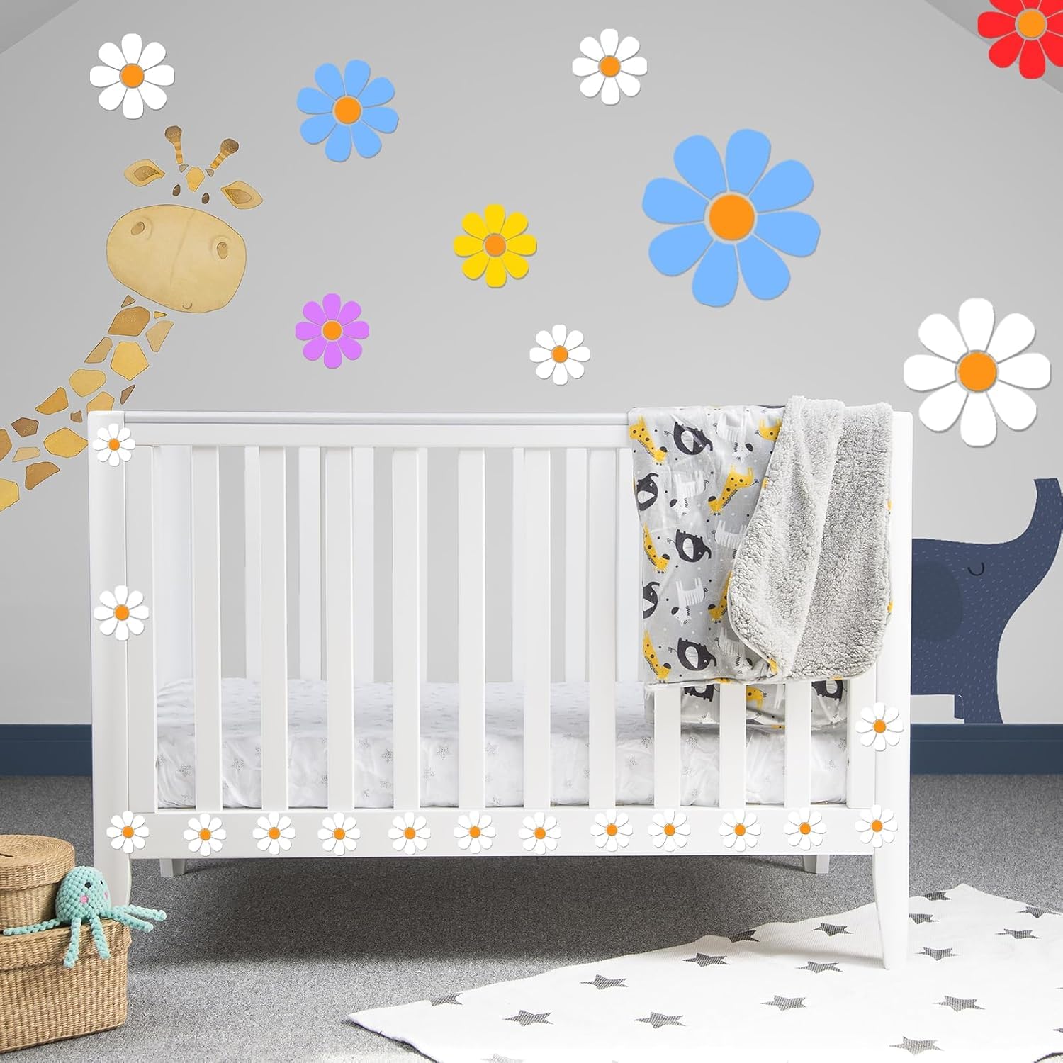 6Pcs Daisy Flower Stencils for Painting – 11.8 Inch Large Reusable Plastic Stencil Templates for Wood, Wall, Fabric, DIY Crafts, Canvas, Furniture, Fence, Home Art & Décor