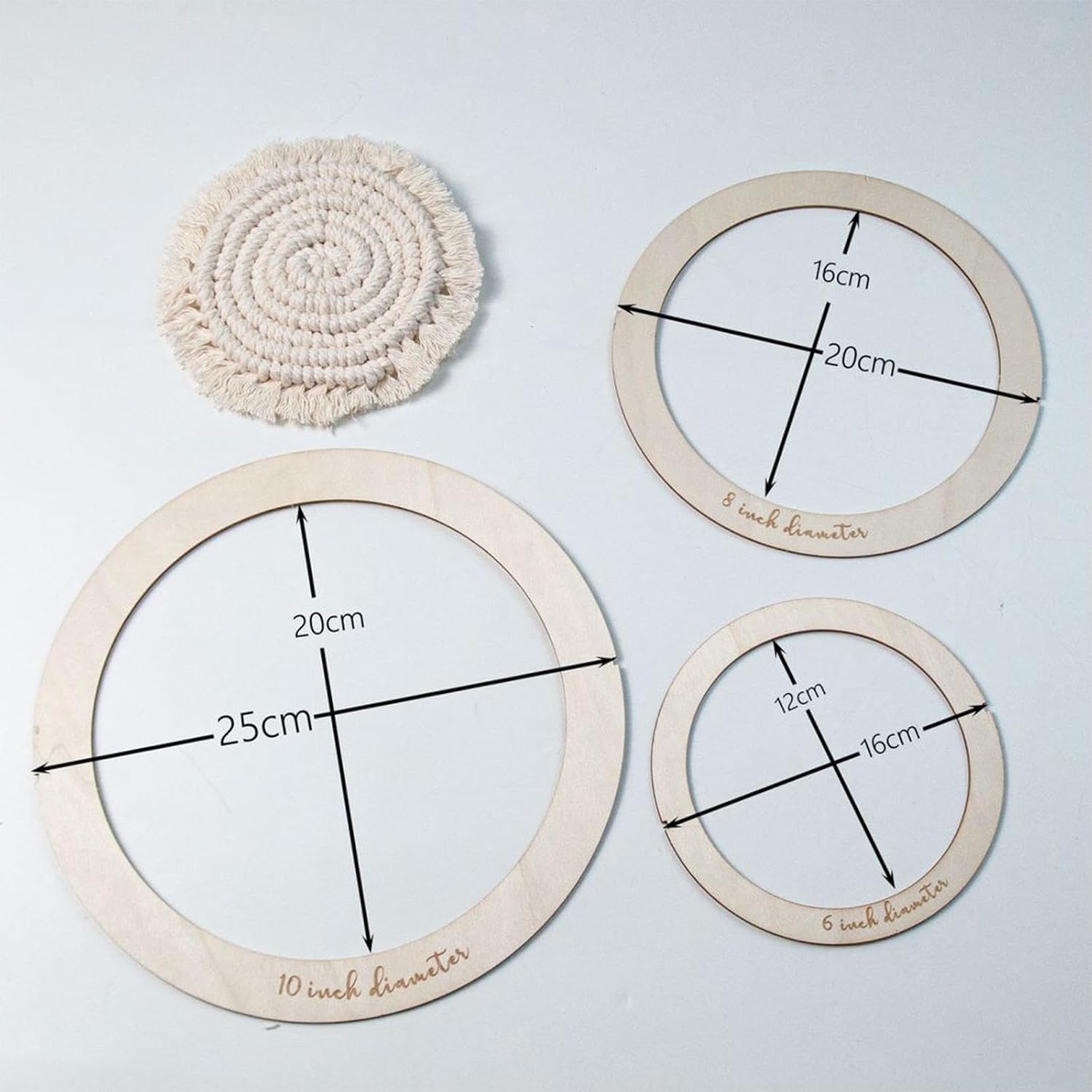 6 Pcs Wooden Macrame Cutting Molds – DIY Macrame Cord Tool Set for Knotting, Crafting & Handmade Creations, Portable Macrame Tools for Beginners & Professionals