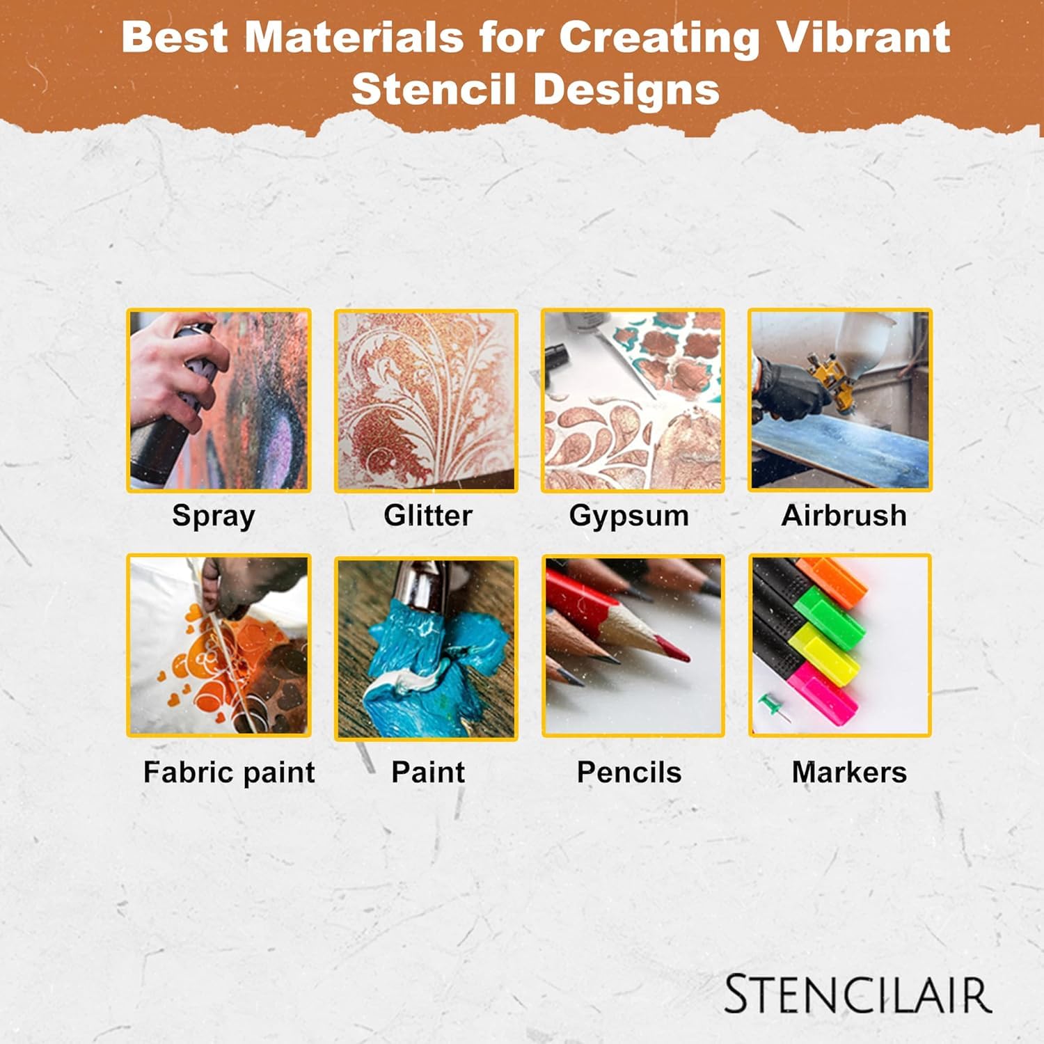 Stars and Swirls Stencil for Painting – Reusable Plastic Template for Wood Crafts, Scrapbooking