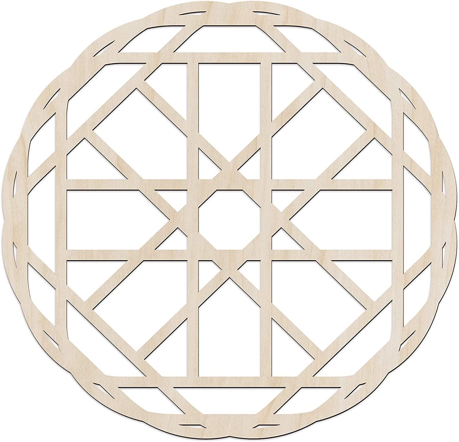 Haoser Mandala Wooden Wall Art, Whirl Look Lattice Abstarct Geometric, Birch Wood Plywood Rustic Wall Art Accent for Hallway Bedroom Living Room Cafes and Offices (Mandala Design-19_30CM) - Haoser