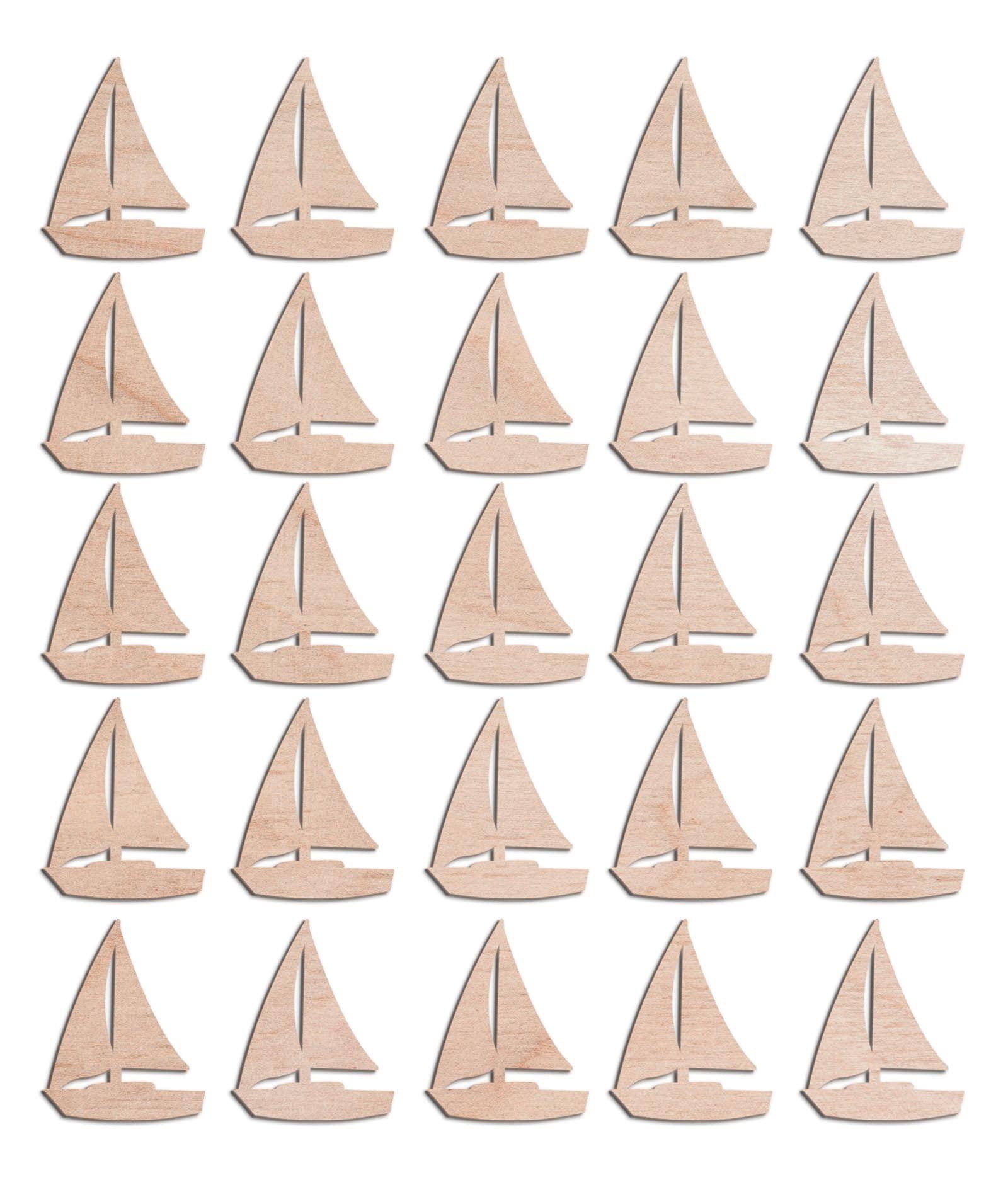 Haoser 3mm Wooden Boat Cutouts for Scrapbooking Arts Crafts DIY Decoration Display Décor - Haoser