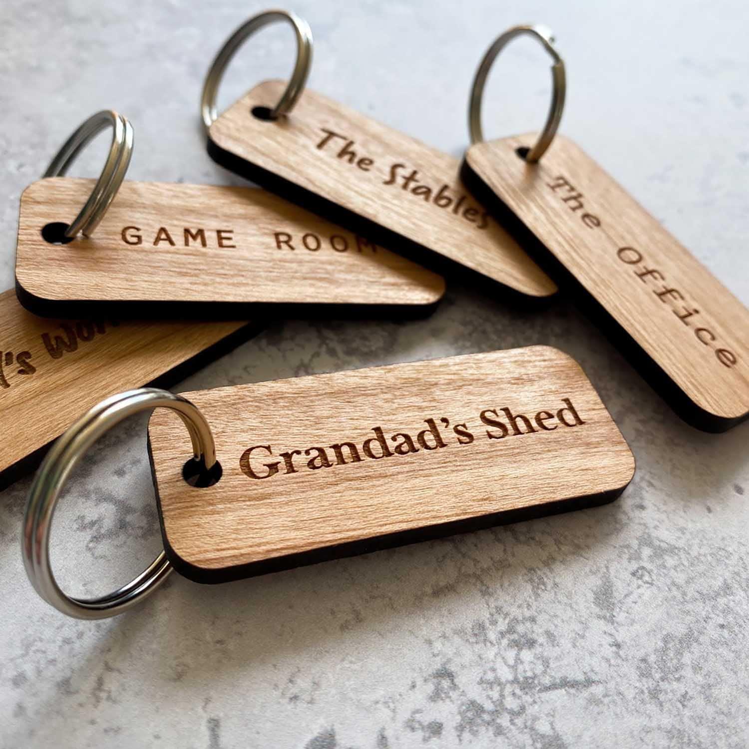 Haoser Customized Wooden Keyring for DIY Projects - Laser Engravable, Printable & Writable, Design Wooden Key Chain for Gifting Friendship Day Rectangle Shape (Multipack) (H-PM3-KEYRING-2-P5) - Haoser