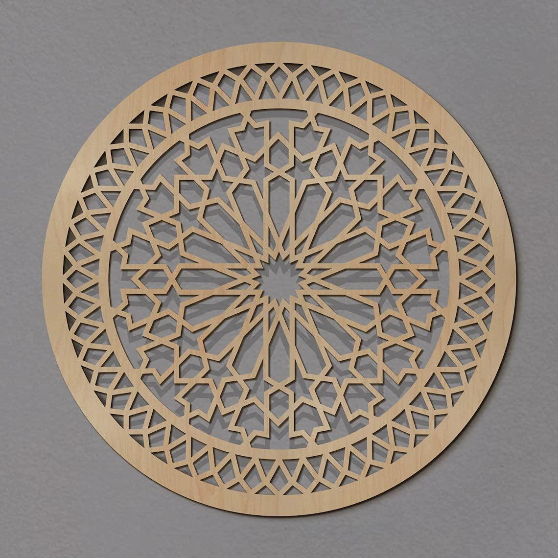 Haoser Wall Art Circle Panel 16x16 Inches, Wall decor, Living Room Art, Wood art, Wall Hangings, Wall Decor Bedroom, Framed Wall Art - Haoser