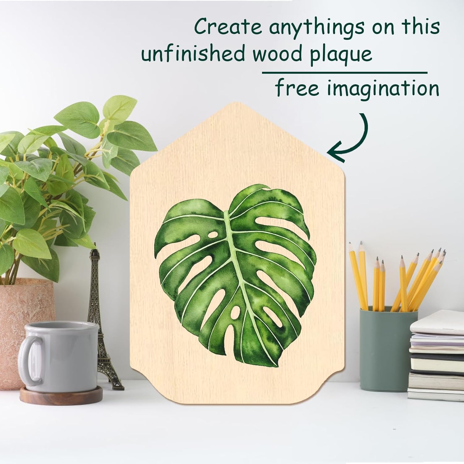 12 Pack Gothic Arch Wood Plaques – MDF Shield Plaques | Unfinished Wood Gothic Arch MDF Cutouts