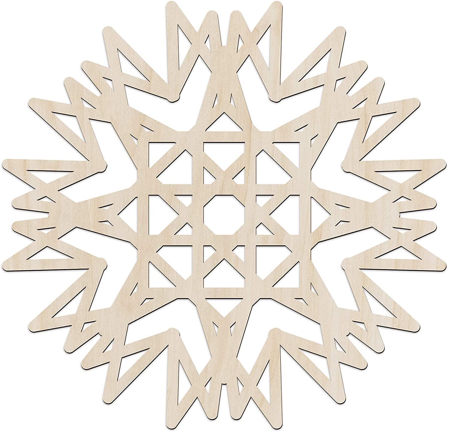 Haoser Mandala Wooden Wall Art, Whirl Look Lattice Abstarct Geometric, Birch Wood Plywood Rustic Wall Art Accent for Hallway Bedroom Living Room Cafes and Offices (Mandala Design-17_30CM) - Haoser