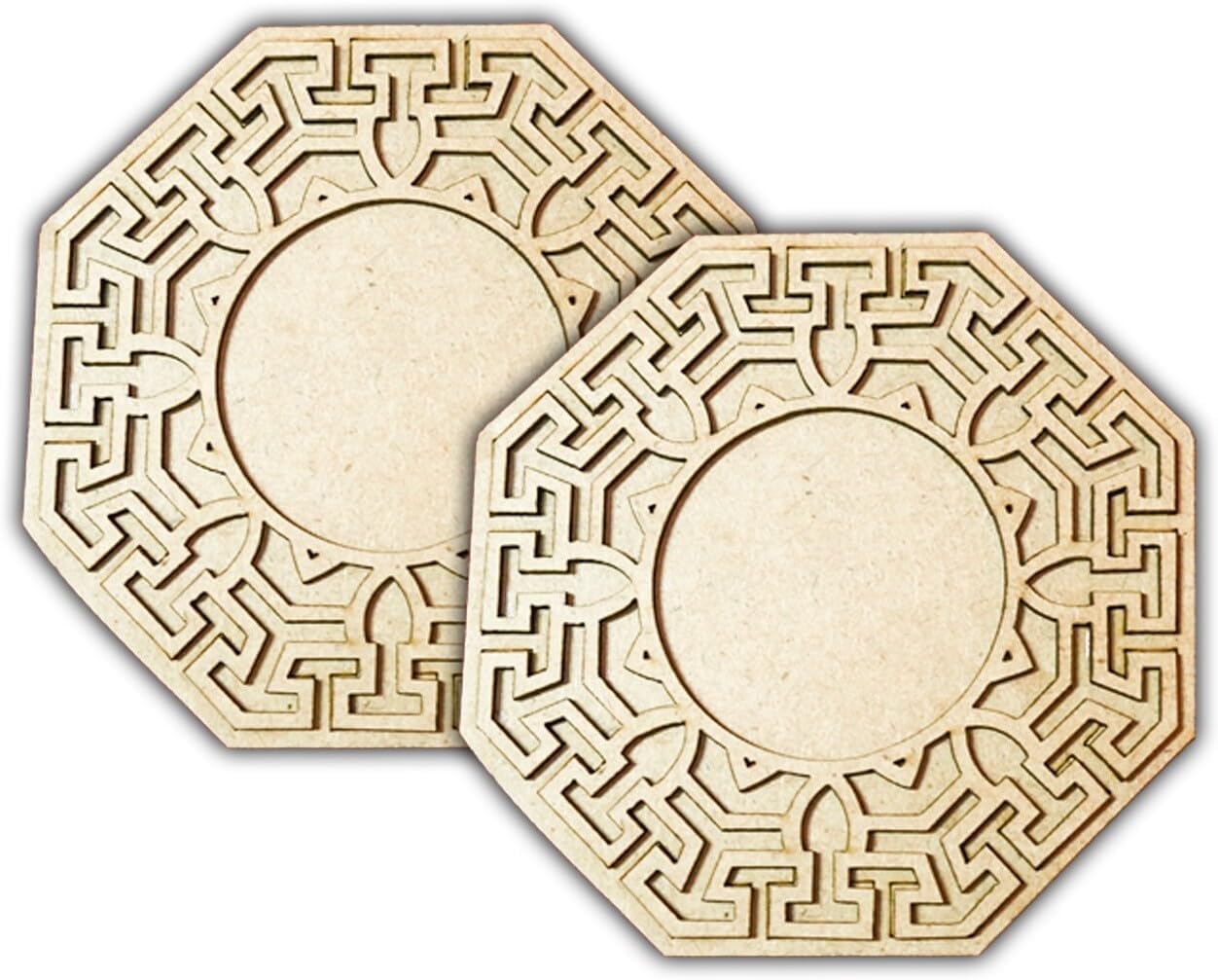 Pack of 2 Wooden Tealight Holders for Home & Office Décor | Pine MDF Elegant Candle Stand for Puja, Diwali, Living Room & Table Decoration