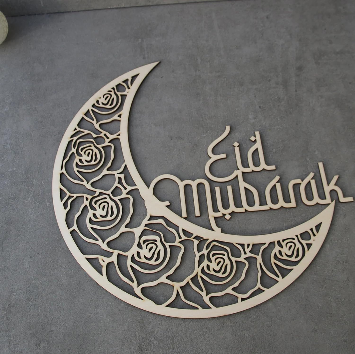 Curious Button Set of 1 EID Mubarak Moon Ramadan Moon Ramadan Mubarak Sign Ramadan Kareem Blessed Ramadan Islamic Gift Islamic Wooden Sign Islamic Sign Ramadan Gift