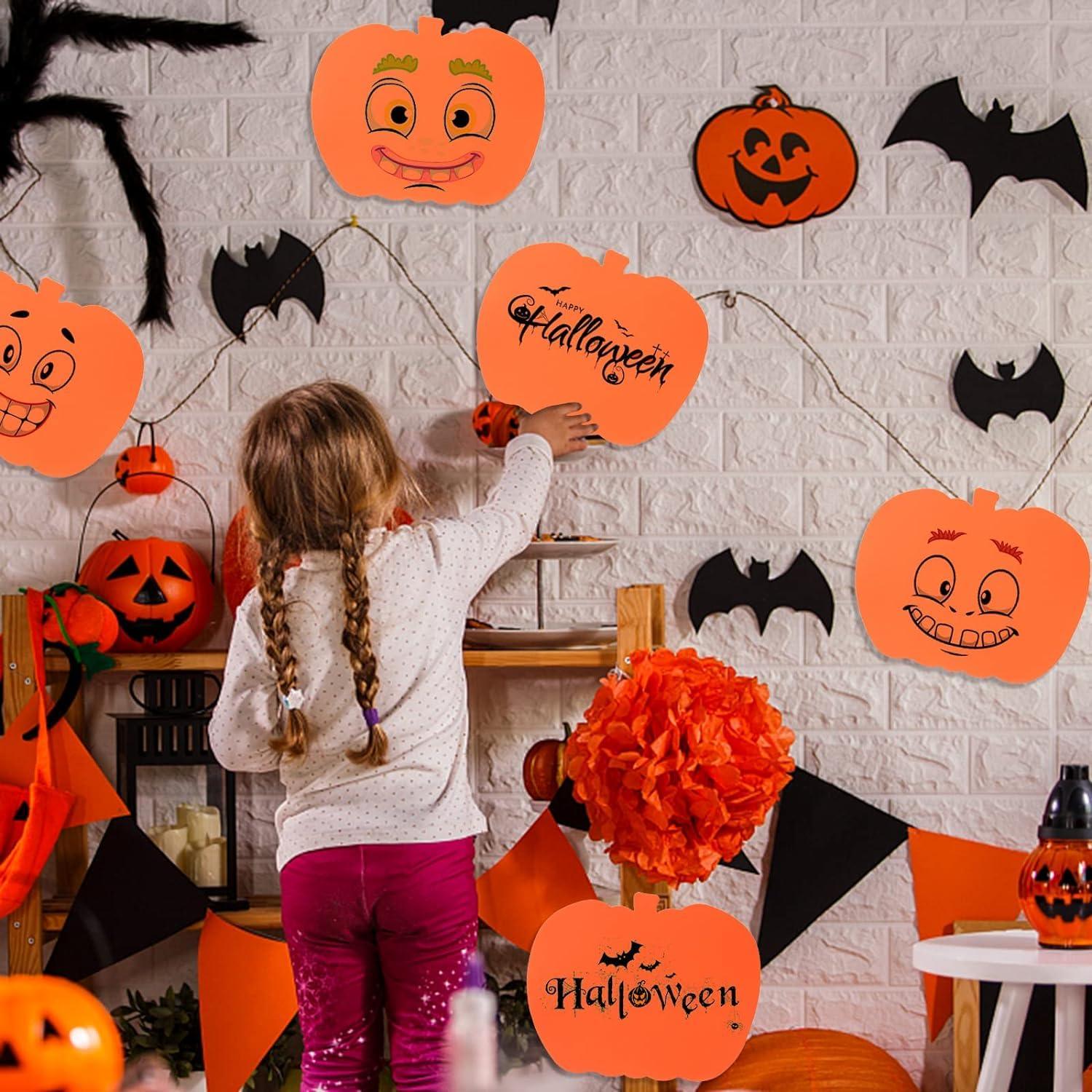 Haoser 50 pc Pcs Pumpkin Cutouts Paper Fall Harvest Pumpkin Cut-Outs Pumpkin Shaped Accents for Kids DIY Craft Projects Autumn Thanksgiving Halliween Classroom Bulletin Board Decorations - Haoser