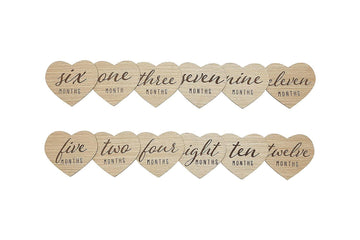 Haoser Pack of 13 Pieces Baby Milestone Cards, Wood Milestone Cards, Pregnancy, Baby Shower Gift, New Baby Gift Pack - Haoser