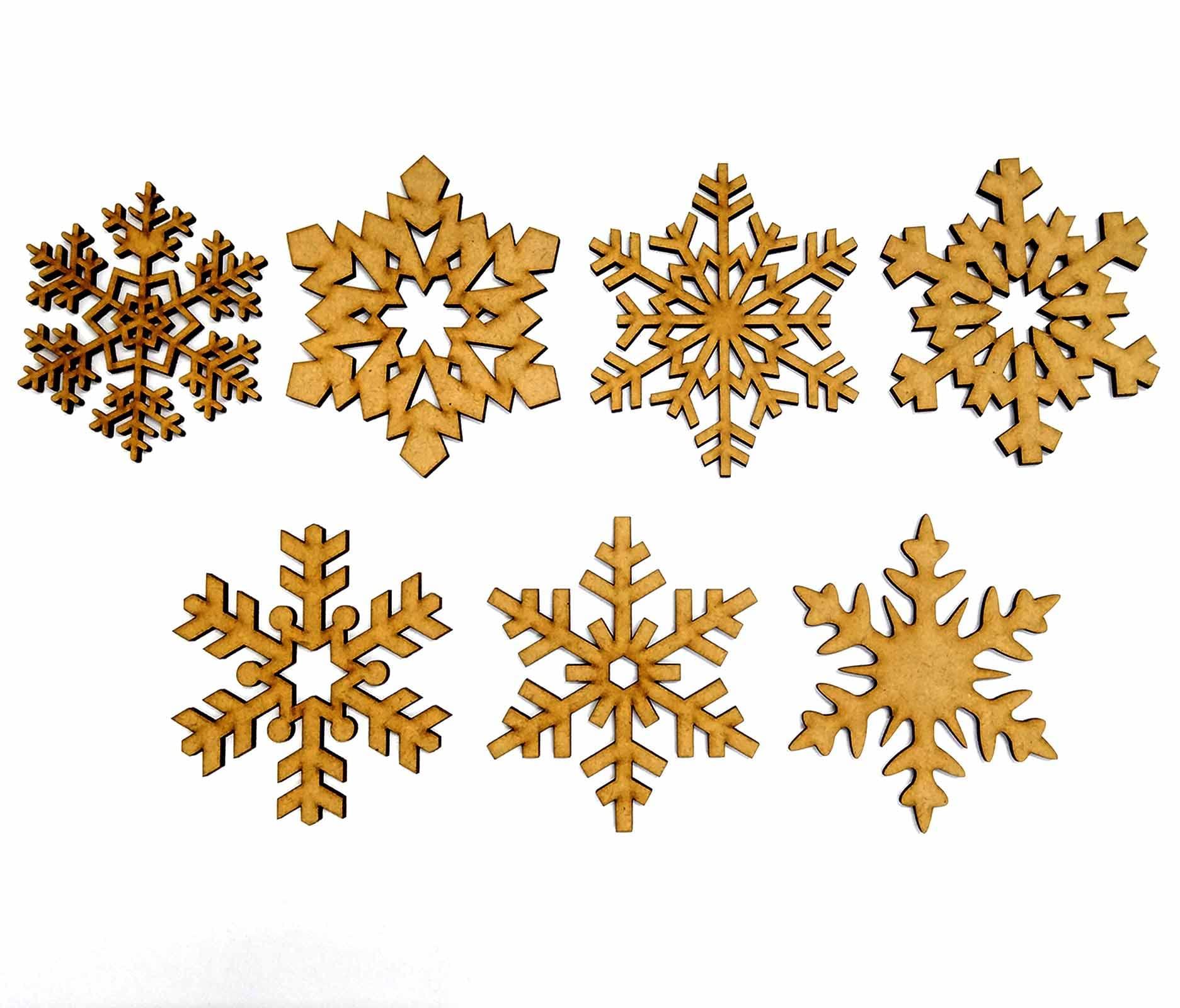 Haoser Wooden Christmas Tree Ornaments Cutout for Christmas Decoration Hanger Pack of 7, Wooden Christmas Decorations for Home - Haoser