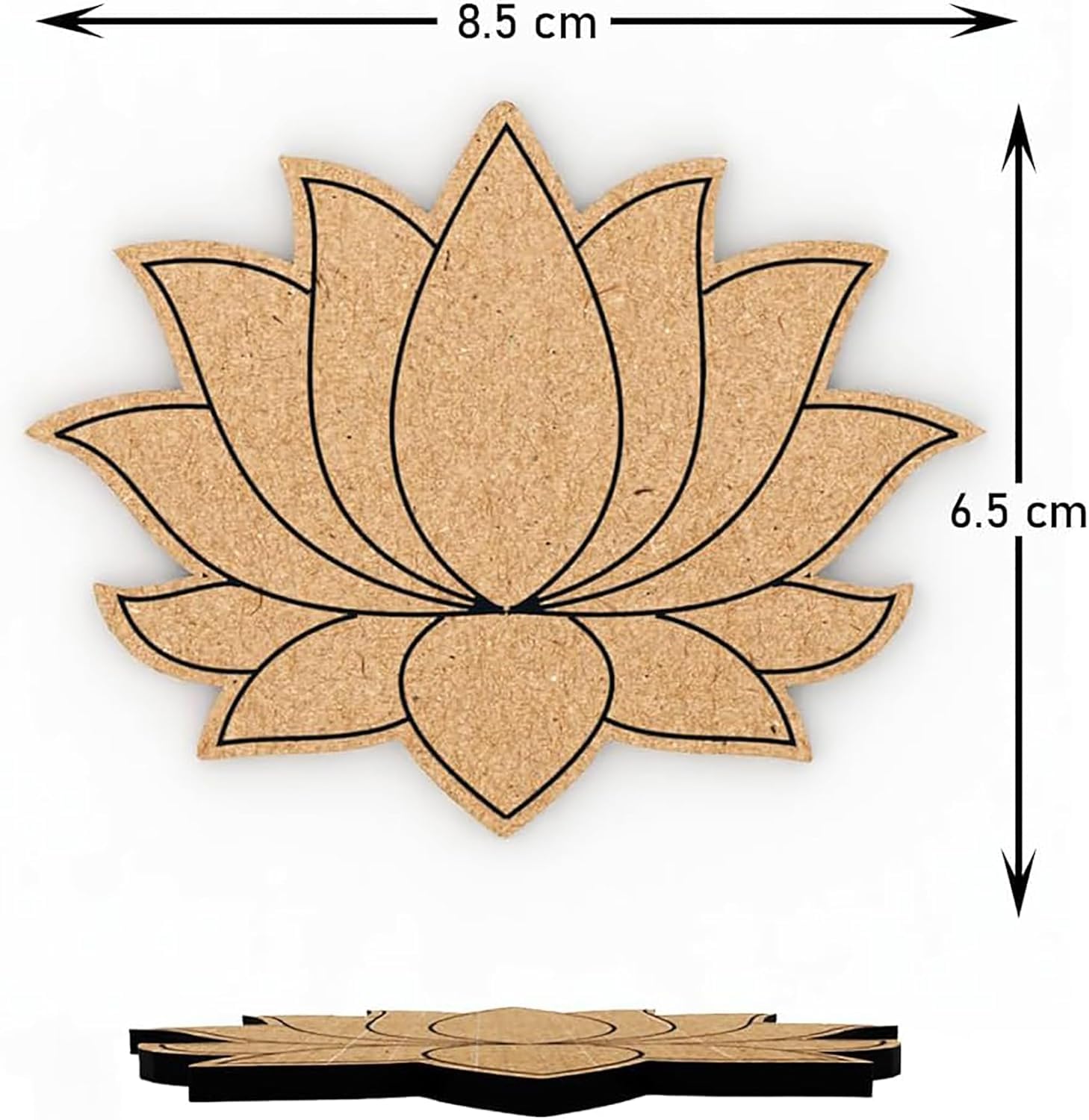 12 Pcs Wooden Swastik, Om, Lotus & Diya Cutouts for DIY Crafts – Pine MDF Shapes for Diwali Decoration, Pooja Room, Wall Hanging, Wedding & Home Festive