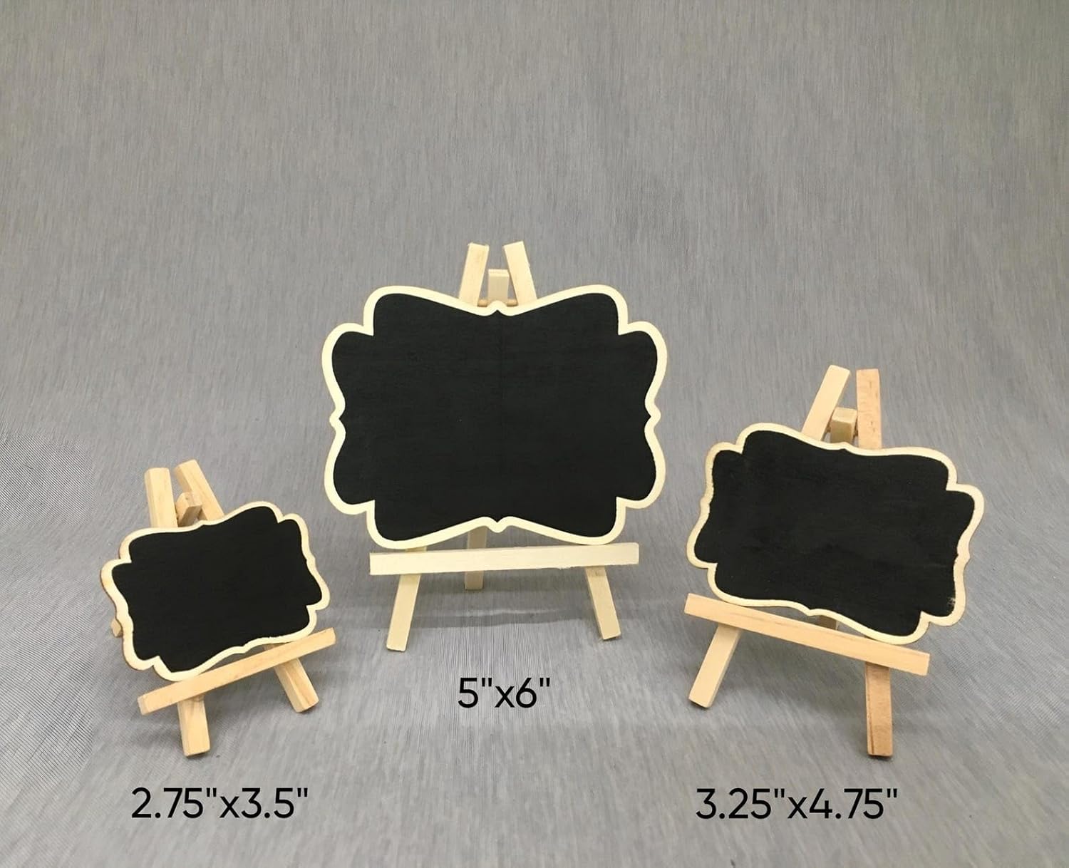 3 Pcs Mini Wooden Chalkboard Signs with Stand | Reusable Wave-Shaped Blackboard Labels for Food Display
