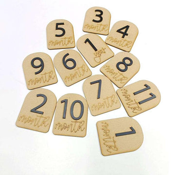 Hasoer Wooden Monthly Milestone Discs for Baby Photoshot| Monthly Milestone Marker | Baby Gift | Milestone Cards | Monthly Signs for Baby|Baby Shower Gift - Haoser