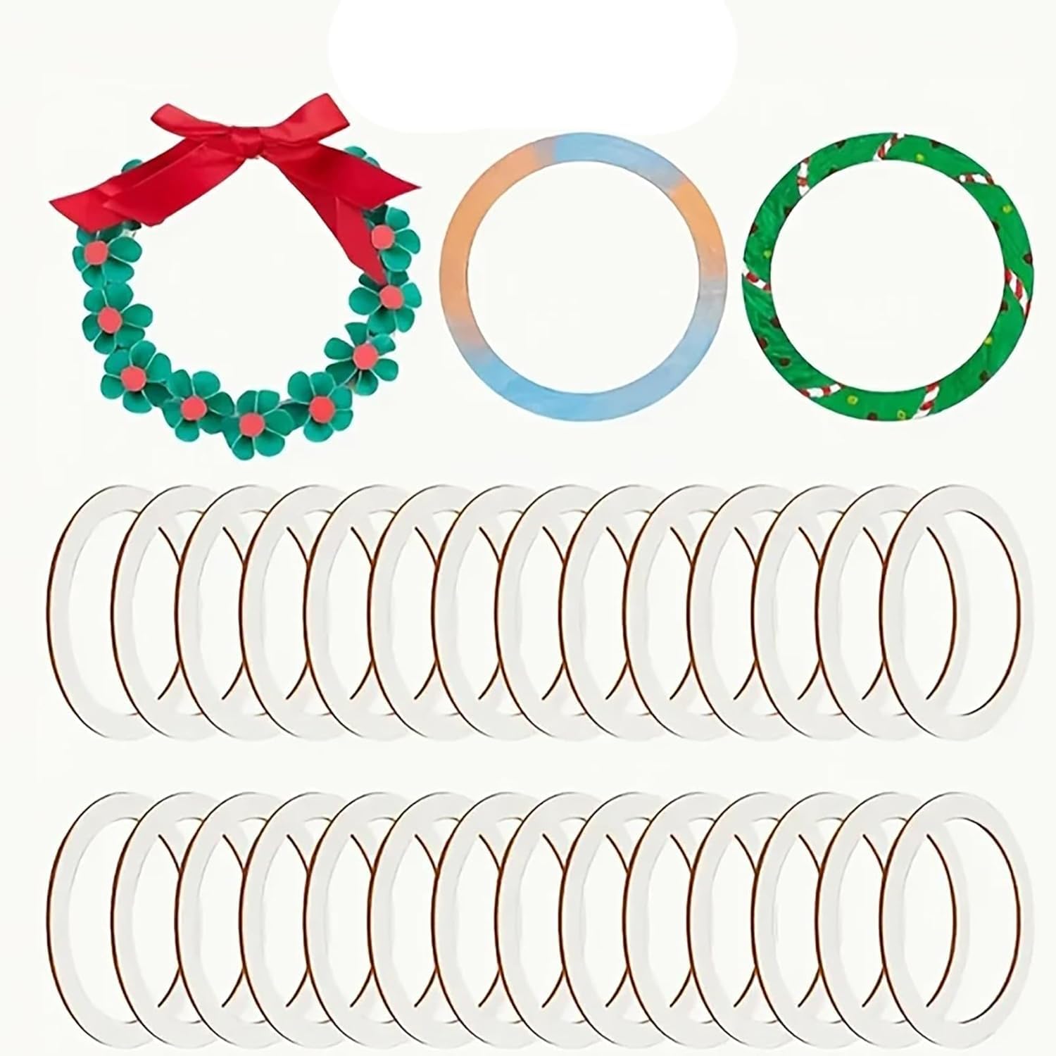 30 Pcs Wooden Ring Cutouts 6 Inch – Round MDF Hoops for DIY Crafts