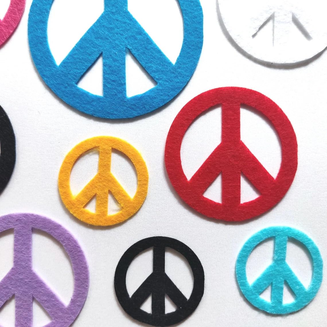 Pack of 30 Peace Sign Felt Die Cuts Peace Symbol Felt Cutouts for International