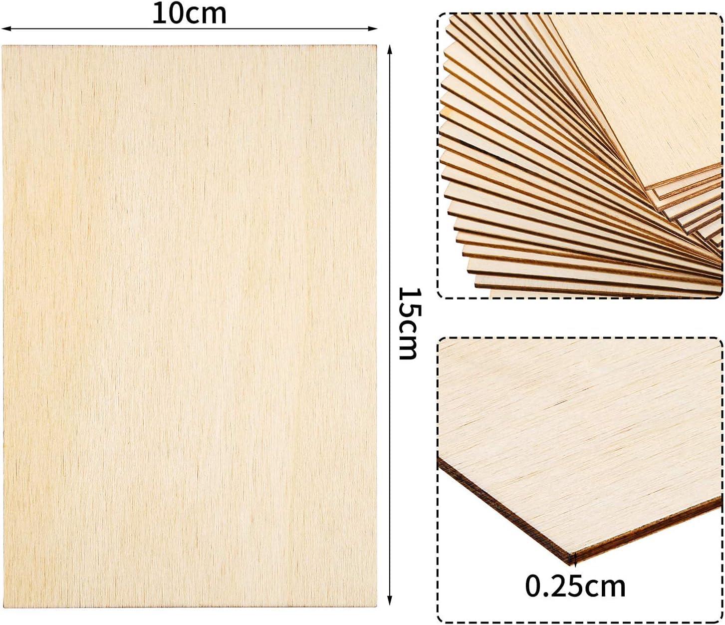 Haoser 42 Pieces 4 X 6 Inch Rectangle Unfinished Wood Pieces Blank Sharp Corners for DIY Craft Hand-Made Project and Home Decor - Haoser