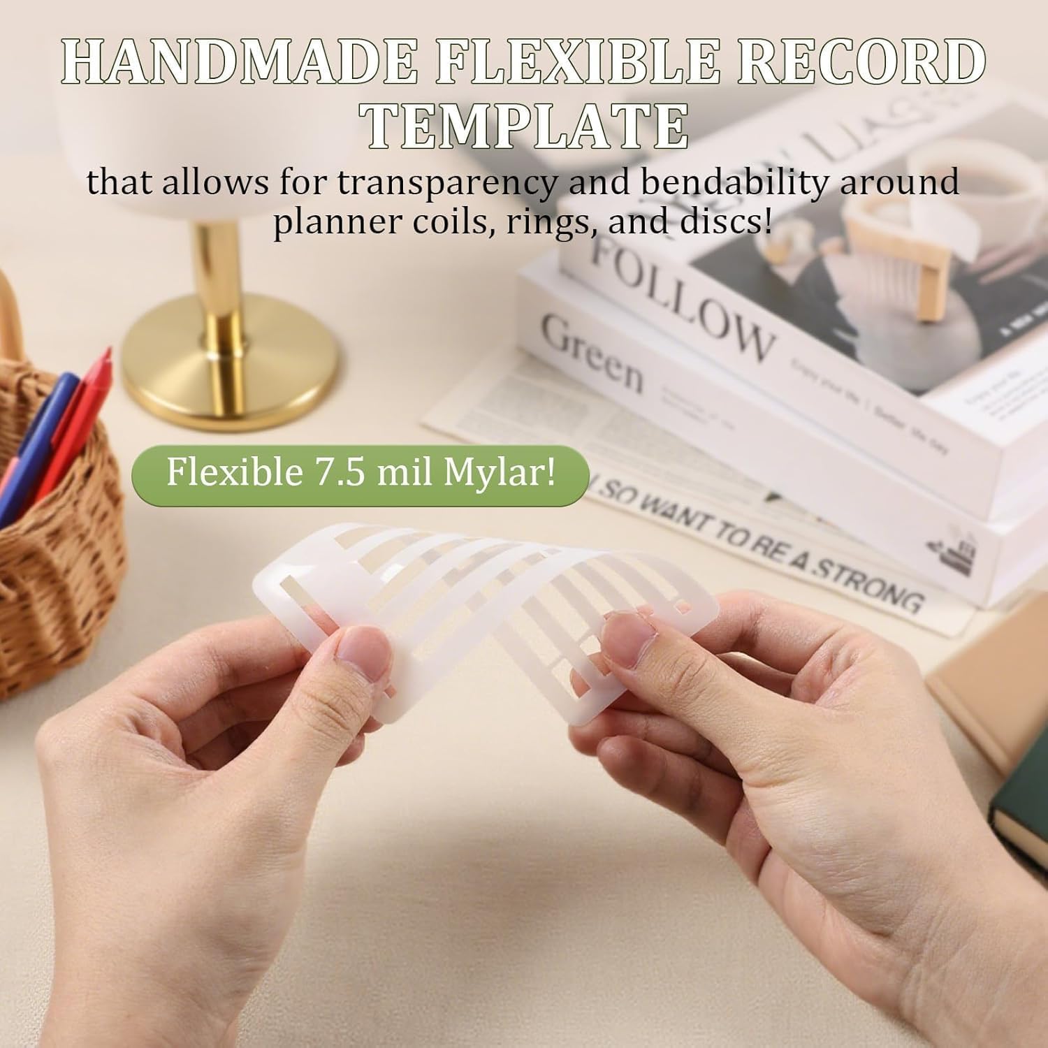 9 Pcs Flexible Planner Stencils Set for Journaling | Reusable Plastic Record Templates