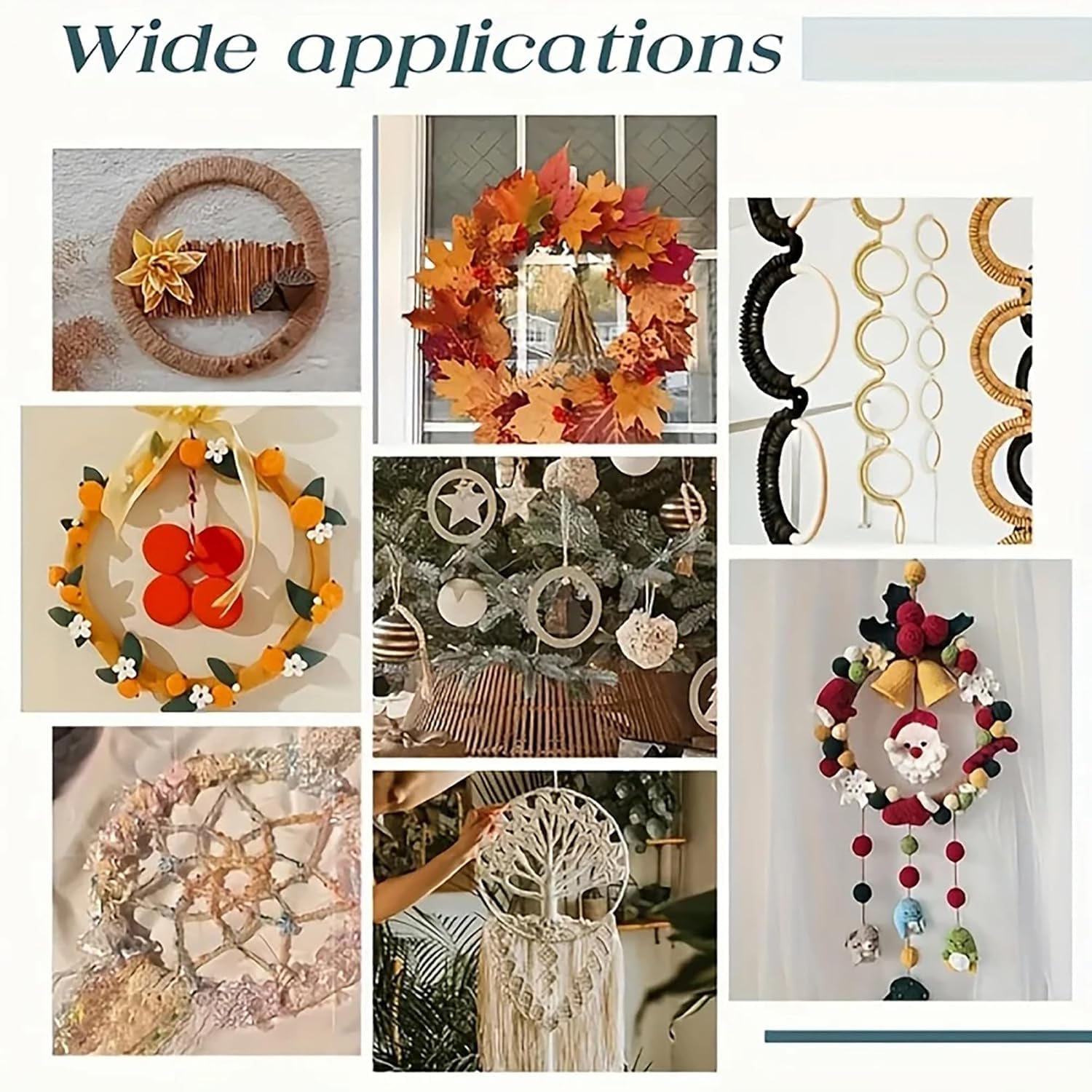 30 Pcs Wooden Ring Cutouts 6 Inch – Round MDF Hoops for DIY Crafts