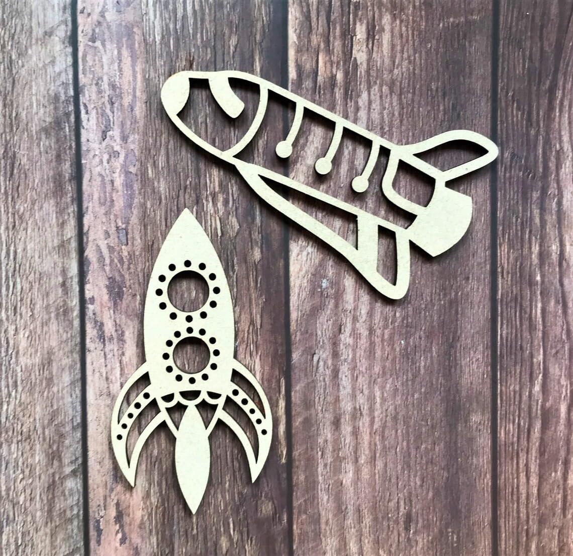 11 Pcs Wooden Space Planet Solar System Craft Shapes – Astronaut, Alien, Planets, Rocket, Meteorite (3.93 Inch)