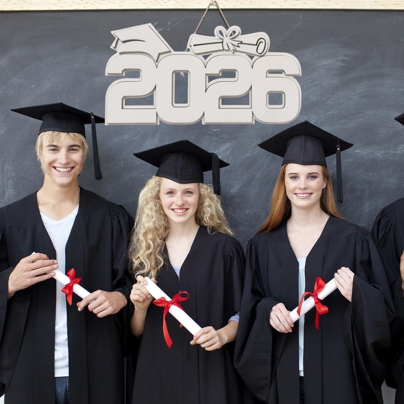 Class of 2026 Graduation Wooden Sign | 2-Layer Unfinished Wood Hanging Decor