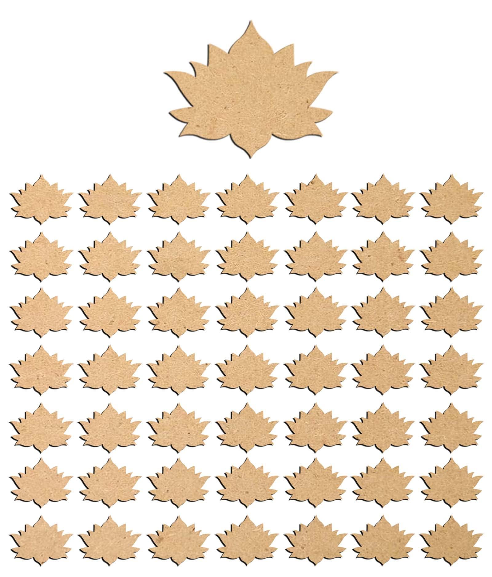 Haoser 3mm Wooden Lotus Cutouts for Scrapbooking Arts Crafts DIY Decoration Display Décor - Haoser