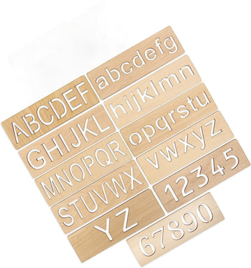 Haoser Educational Wood Handwriting Stencil Set | Easy-to-Use Handwriting for Kids & Preschoolers | Montessori Letters Stencils for More Convenient Handling & Tracing - Haoser