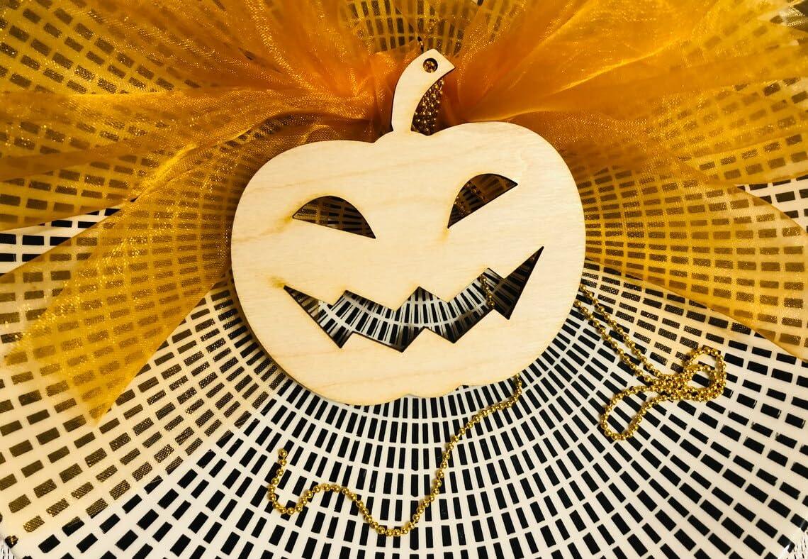 Haoser Wooden Pumpkin Cutout Unfinished Wood Craft Cutout Blank Pumpkin Shape Cutout for Halloween Thanksgiving Party DIY Decoration, 3.9'' inchX3.7 Inch (20 Pcs) - Haoser