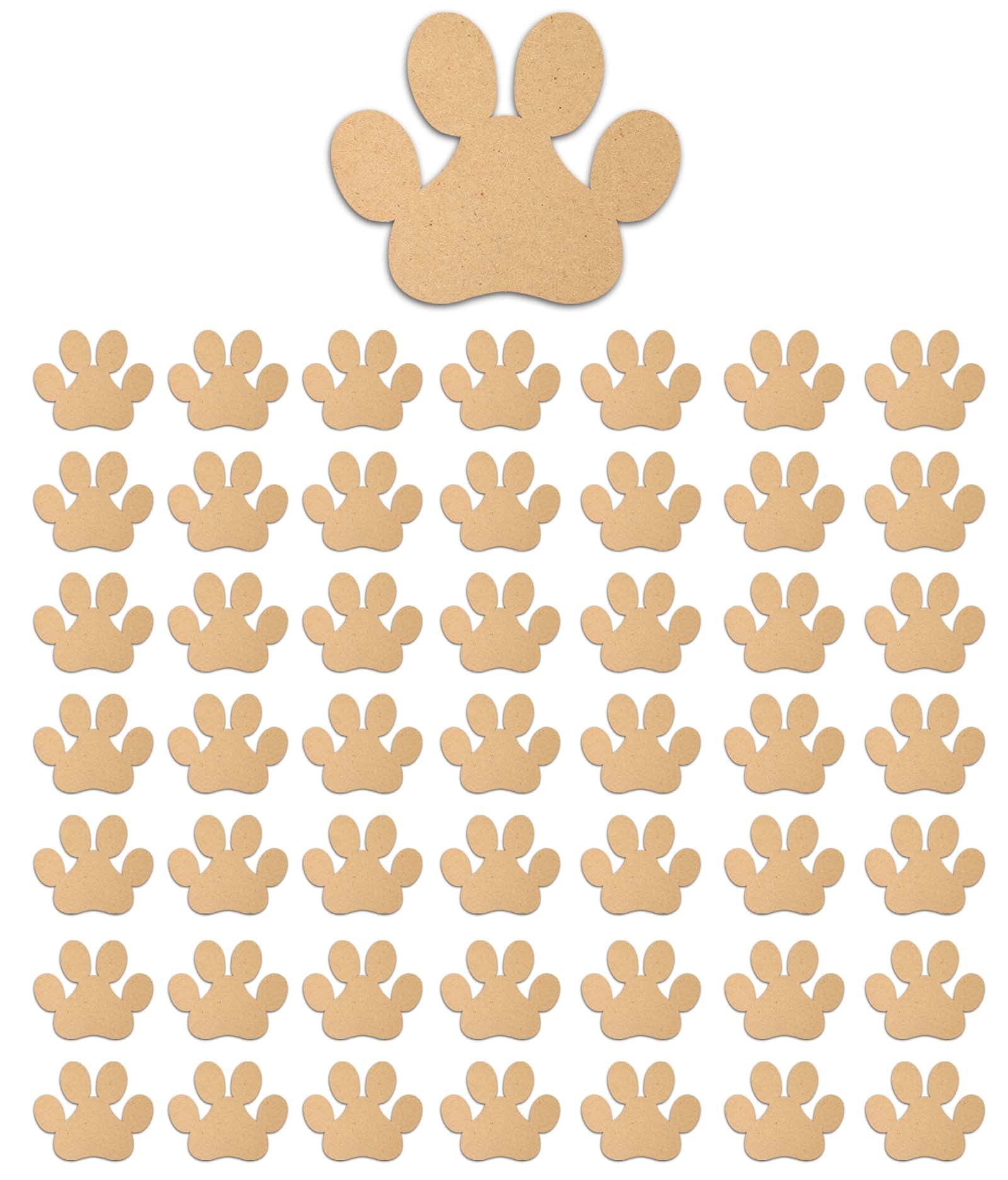 Haoser 3mm Wooden Dog Feet Cutouts for Scrapbooking Arts Crafts DIY Decoration Display Décor - Haoser