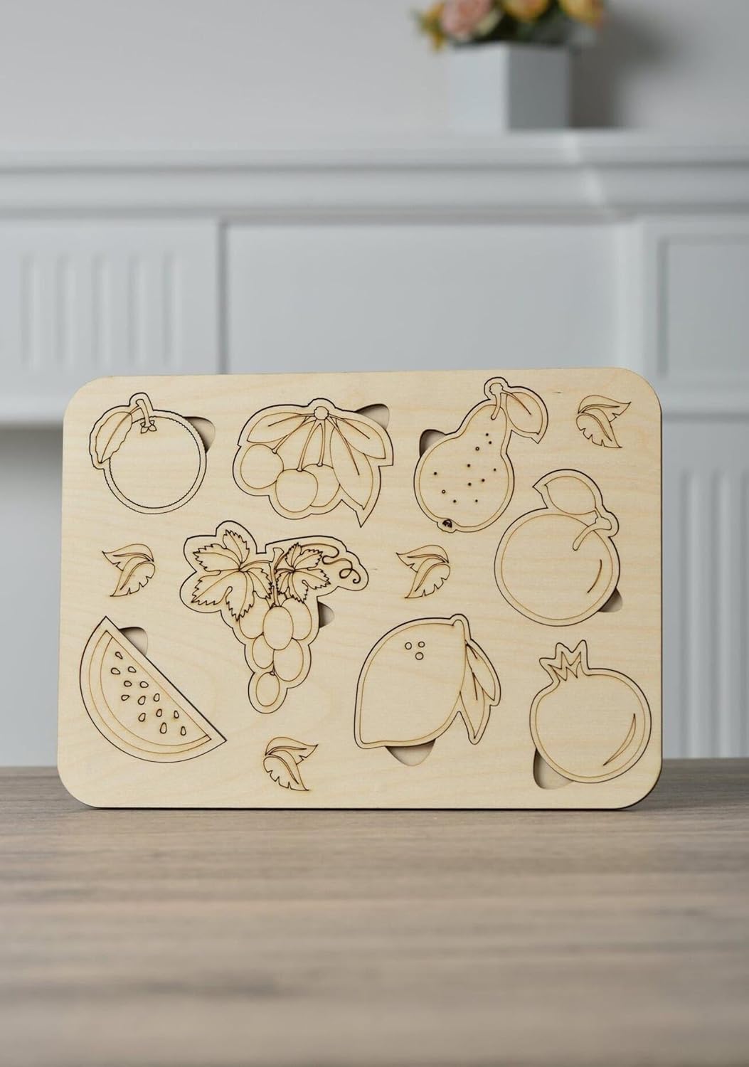 8 Pcs Wooden Kids Fruits Set | Montessori Educational Toy for Kids