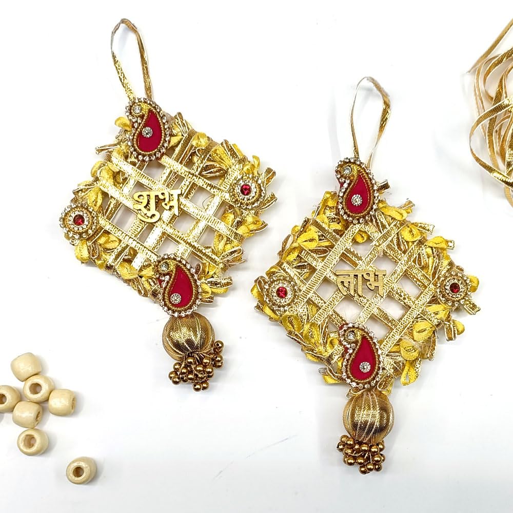 Haoser shubh labh for Door Entrance (1 Pair), (RED-SHUBH lABH)