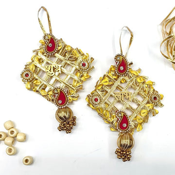 Haoser shubh labh for Door Entrance (1 Pair), (RED-SHUBH lABH)