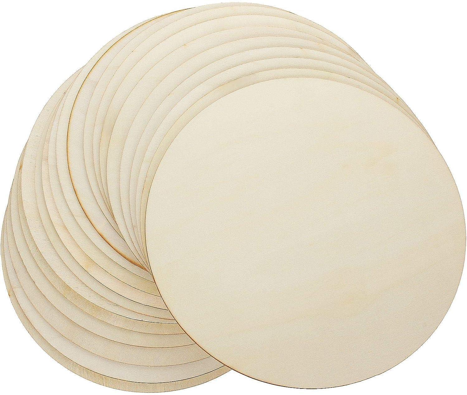 Haoser Circle MDF Pine Wood 1 inch -2.5 mm Thick Wood Circles for Crafts, Unfinished Wooden Circle Cutouts, Circle Wood Slices Board for Resin Art, Mandala Art, Pyrography, Painting - Haoser