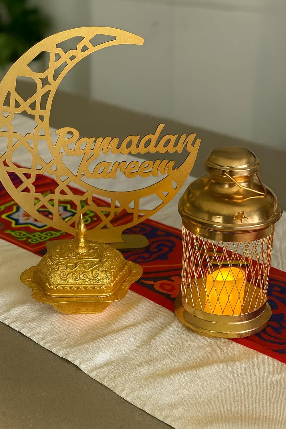 Wooden Ramadan Kareem Tabletop Decoration – MDF Ramadan Décor Cutout