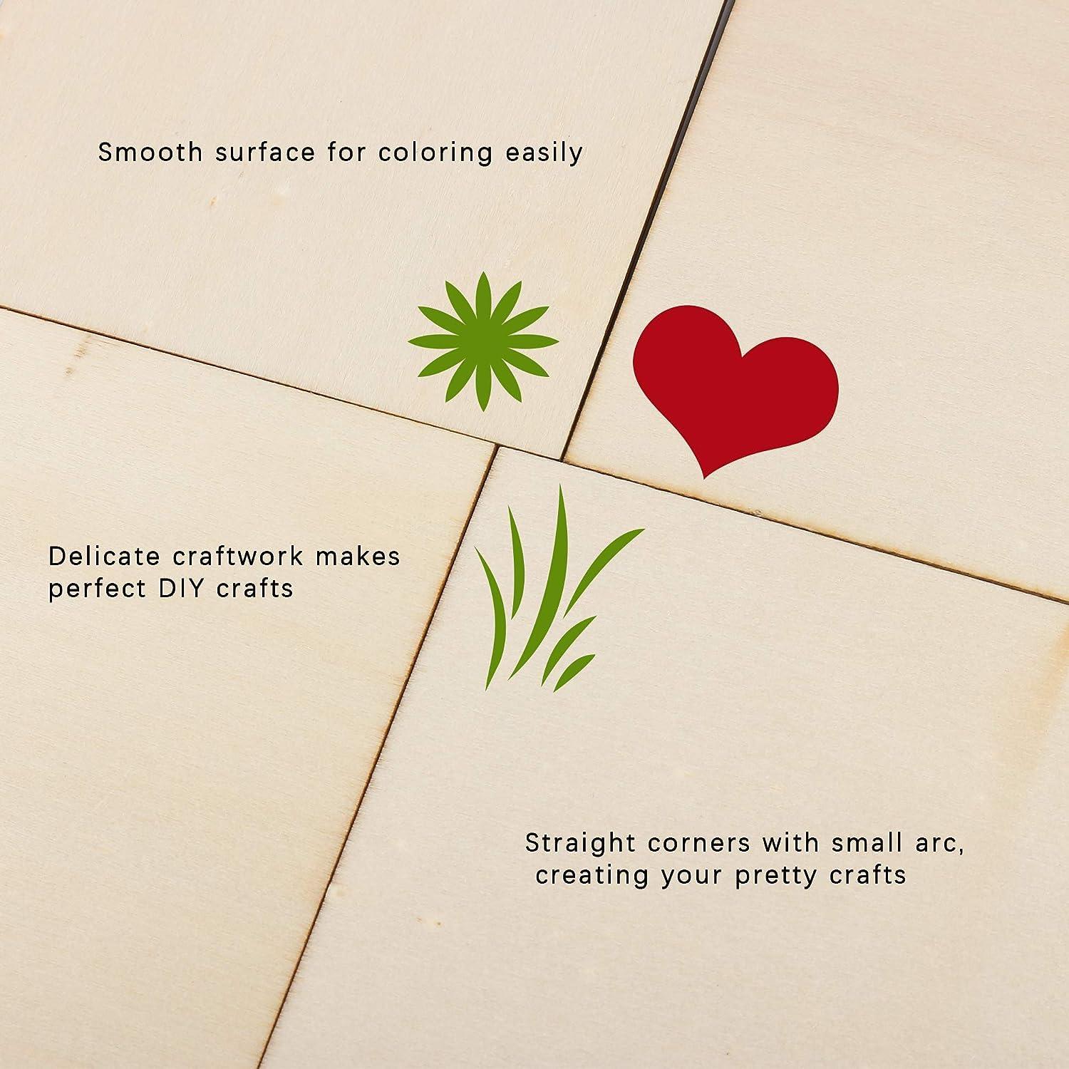 Haoser Square MDF Square MDF Board 1 inch -2.5 mm Thick Wood Squares for Crafts, Unfinished Wooden Square Cutouts,Coasters for Resin Art, Mandala Art, Pyrography, Painting - Haoser