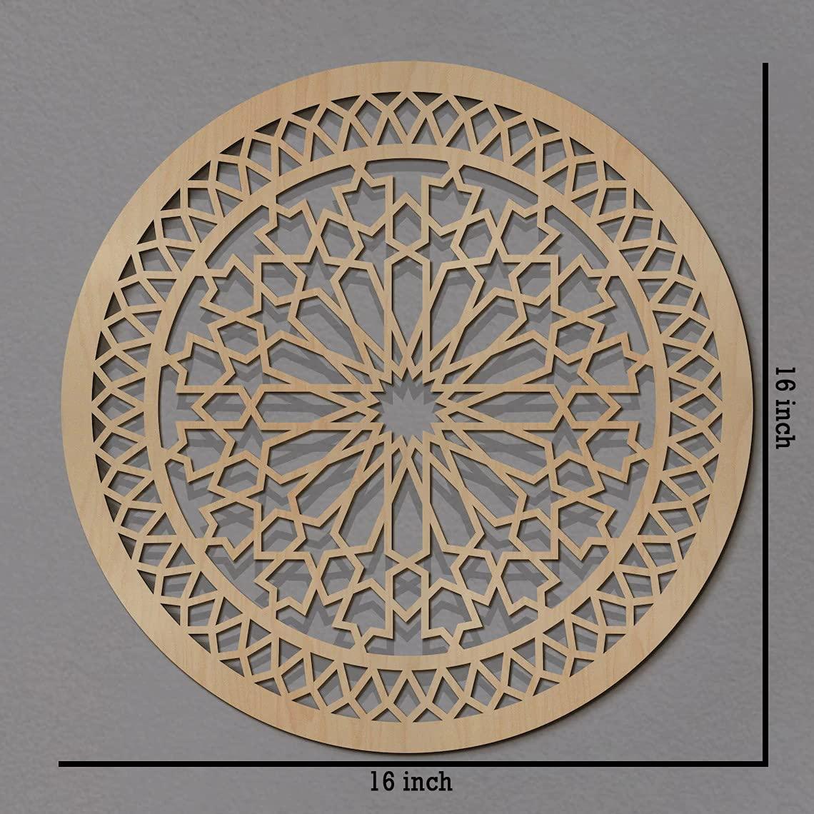 Haoser Wall Art Circle Panel 16x16 Inches, Wall decor, Living Room Art, Wood art, Wall Hangings, Wall Decor Bedroom, Framed Wall Art - Haoser