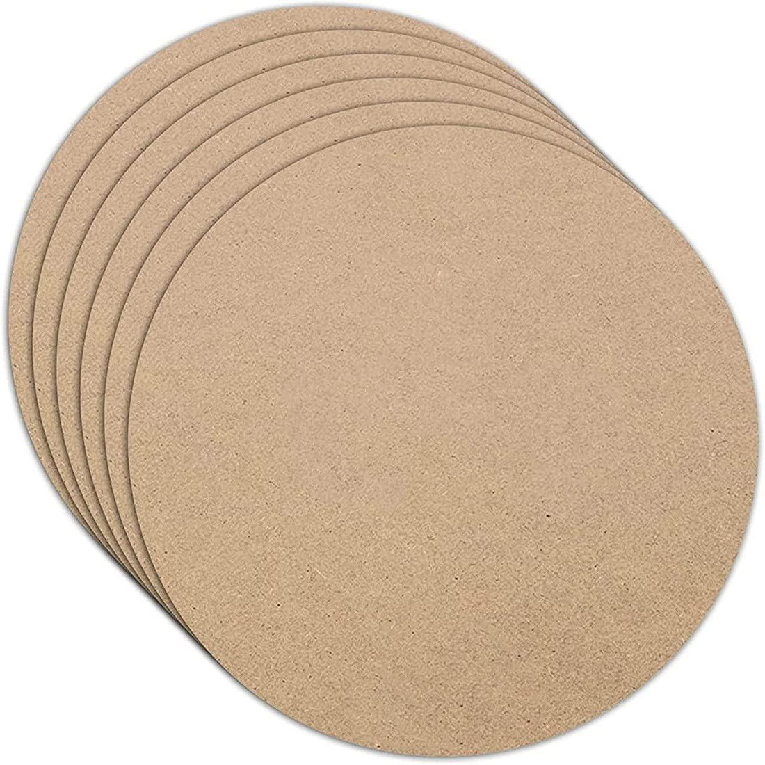 Haoser 6 Piece 6 x 6 Inch Round MDF Boards for Art and Craft, Wood Round MDF Sheets for Craft Work,Mandala Art, Pine MDF Boards for Art and Craft,MDF Cutouts for Wall Decoration, - Haoser