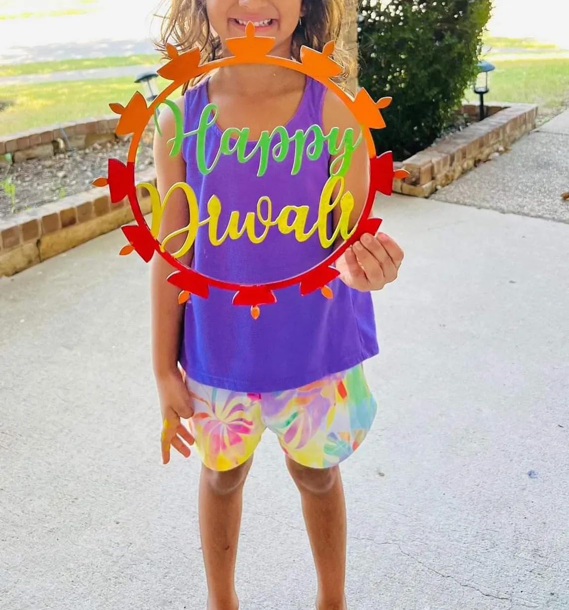 Pack of 2 Diwali Wreath – 12 Inch MDF Unfinished Diwali Door Sign, Door Hanger, Craft Kit for Kids