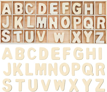 156 Pcs Small Wooden Letters – 3/4-1 Inch Unfinished Wood Alphabet Letters, 6 of Each Capital Letter for DIY Crafts