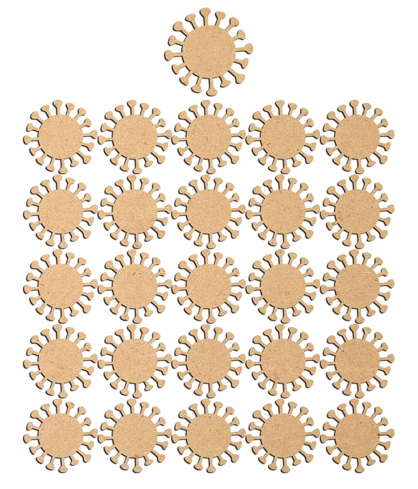 Haoser 3mm Wooden Virus Cutouts for Scrapbooking Arts Crafts DIY Decoration Display Décor - Haoser