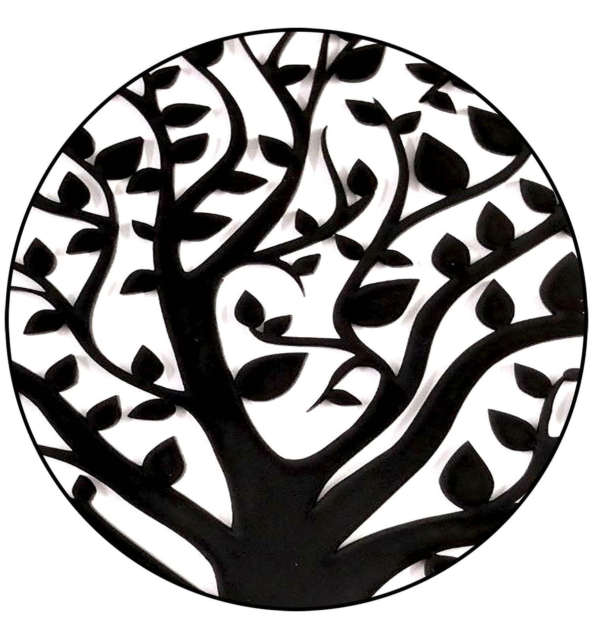 Haoser Wall Art Circle Panel 12x12 Inches, Wall Decor, Living Room Art, Wood Art, Wall Hangings, Wall Decor Bedroom, Framed Wall Art (H-PM3-TREE-CRCL-PNL_12IN) - Haoser