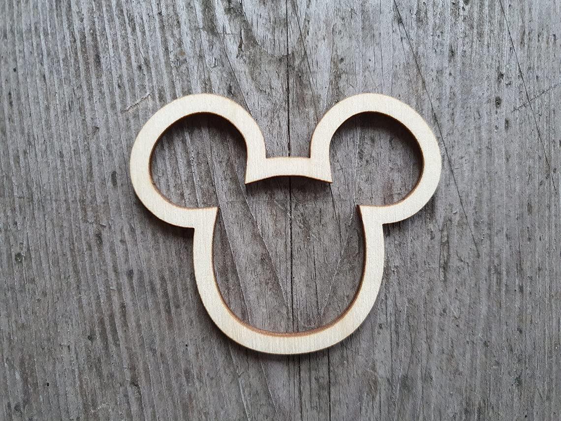 Haoser 3mm Wooden Micky Cutouts for Scrapbooking Arts Crafts DIY Decoration Display Décor - Haoser